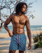 Temptation Island – Flamingo Fever Zwemshort (Blauw met print)